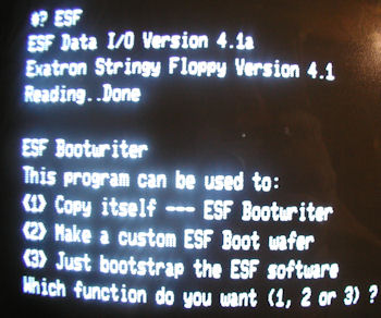 TRS 80 Model III Exatron Stringy Floppy Boot Screen